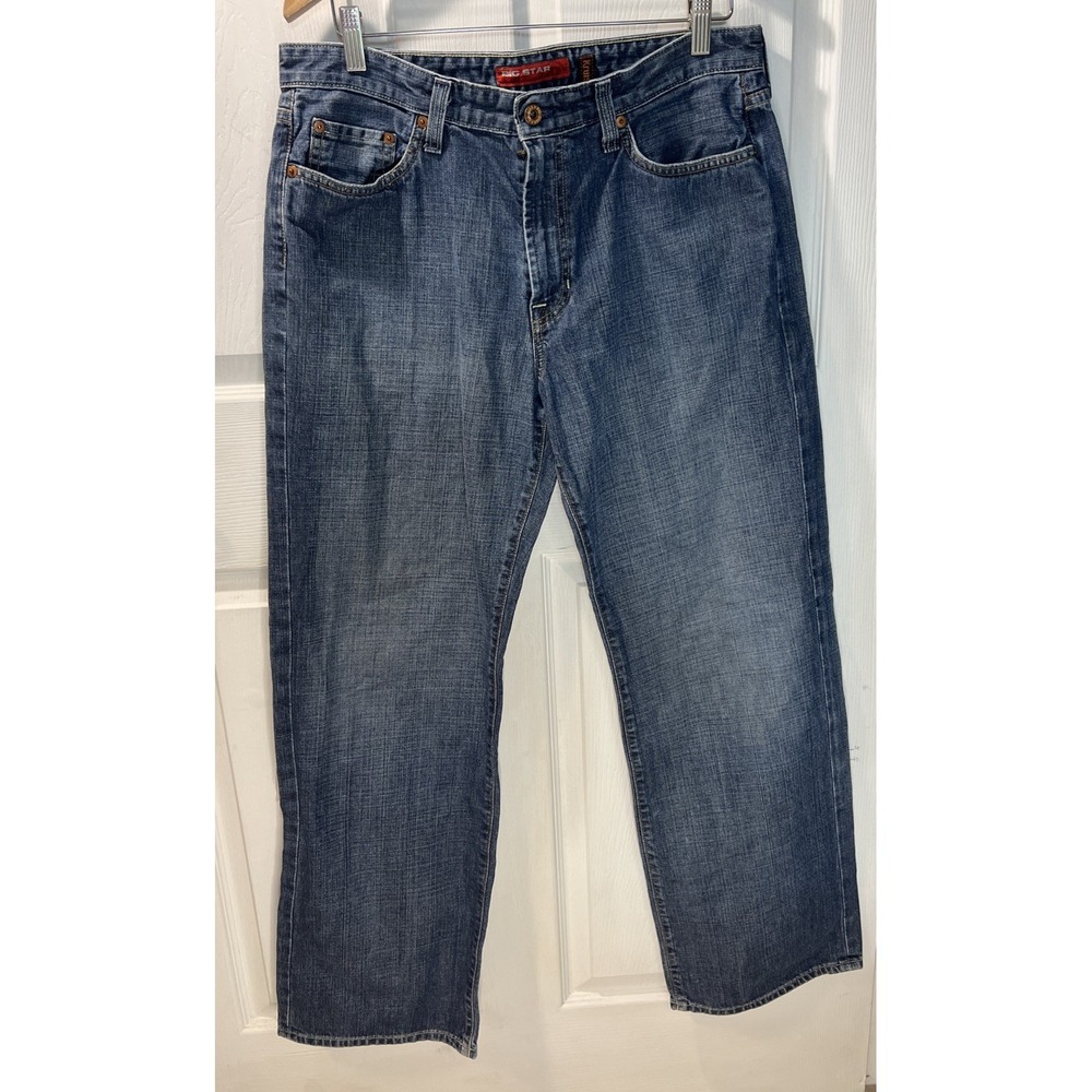 BIG STAR Mens‎ 34R Kruiser Bootcut Jeans Blue Denim Western-made In USA